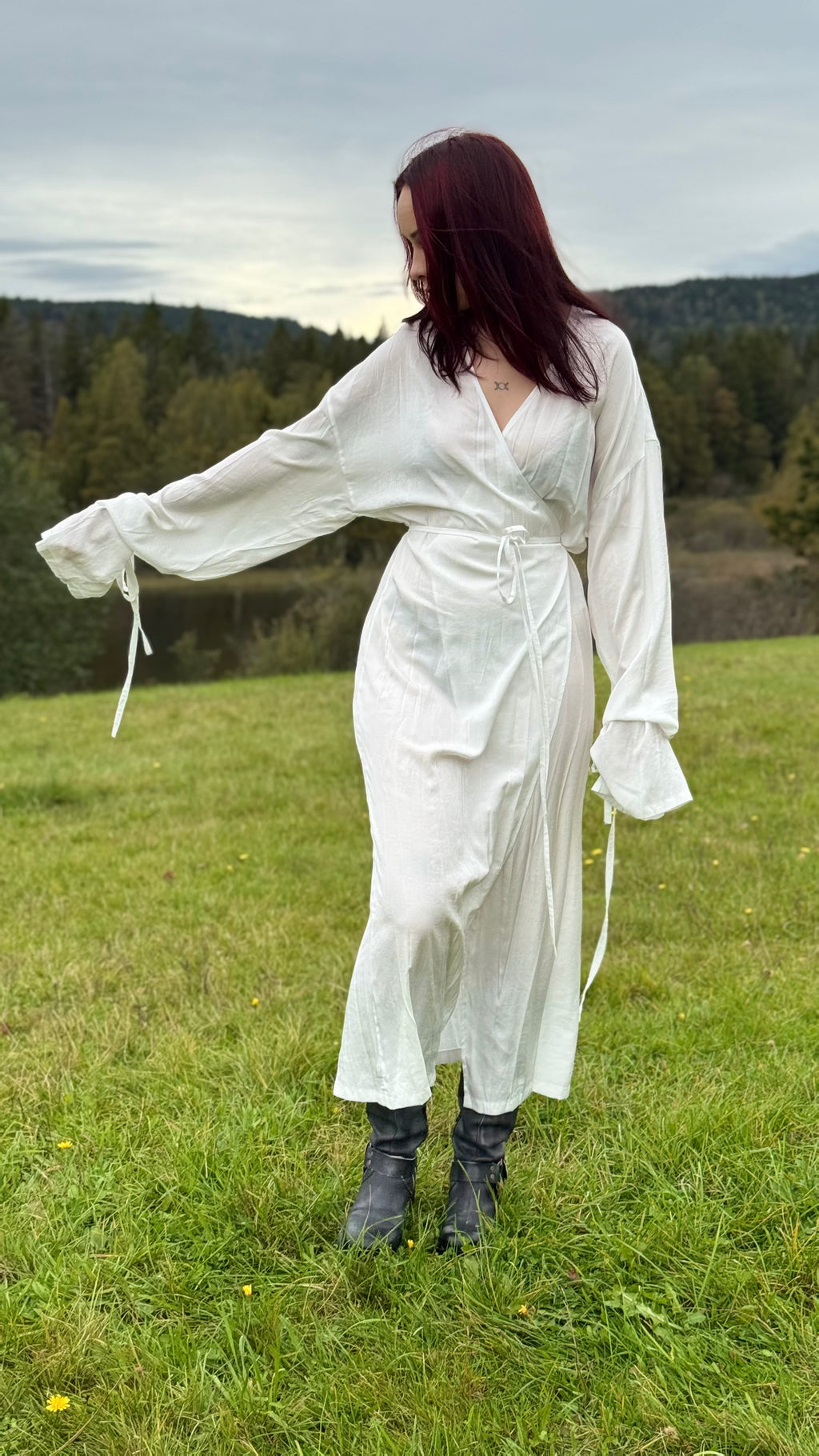 Tie-Front Long Sleeve Robe