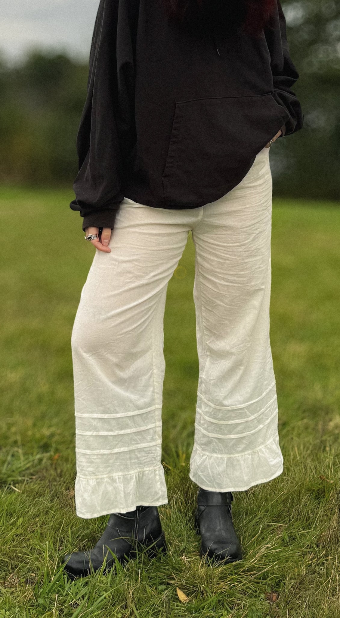 Ruffled Tie-Front Pajama Set – Cotton Pants & Top