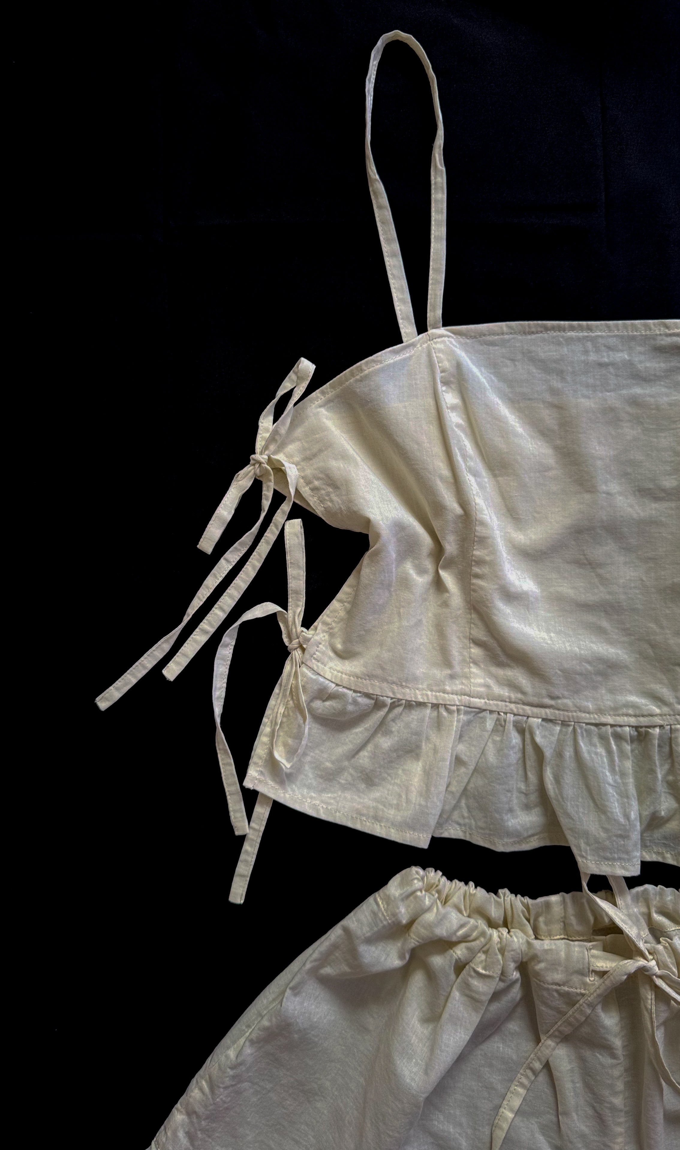 Pajama Set — Milk Cotton with Ruffles