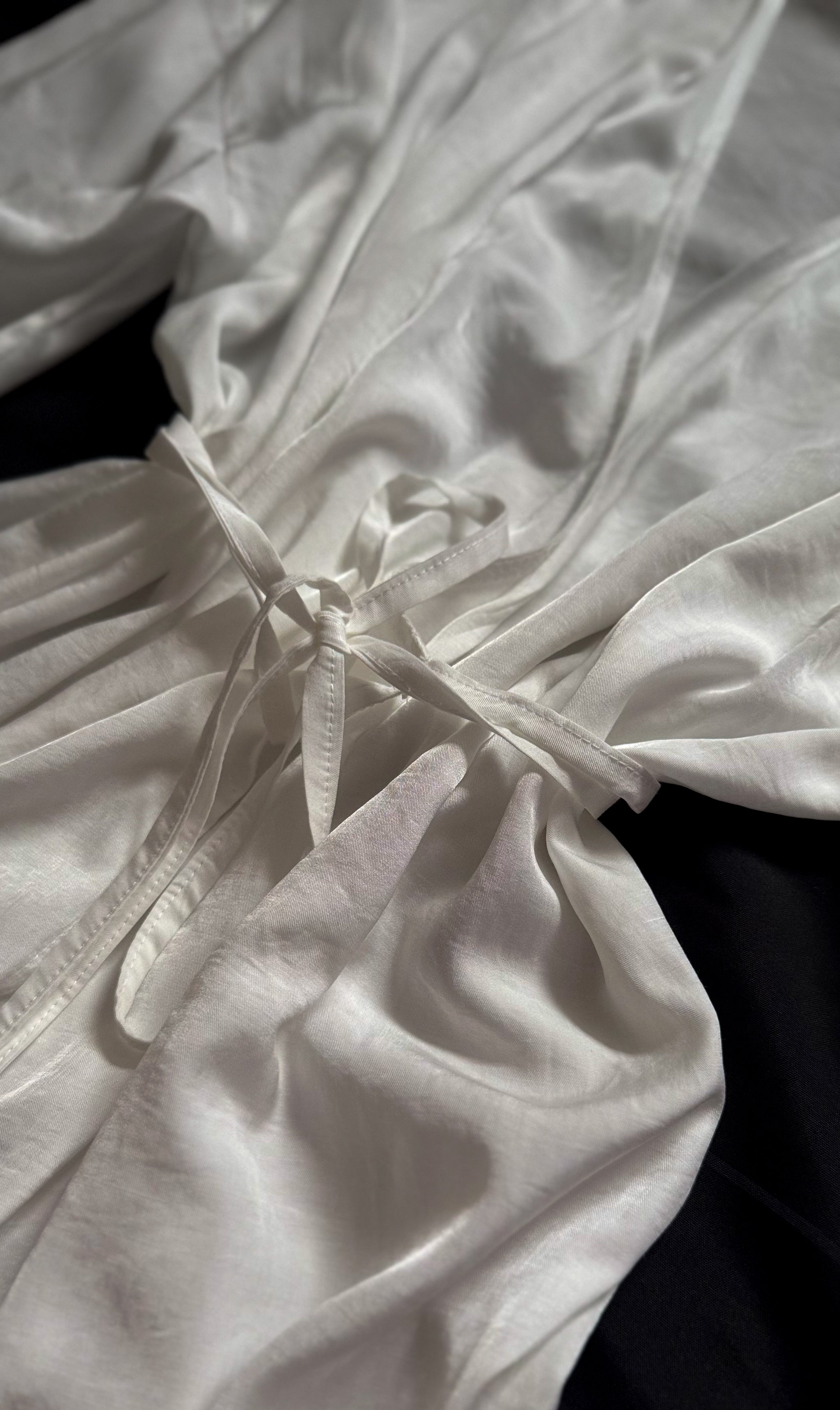 Tie-Front Long Sleeve Robe