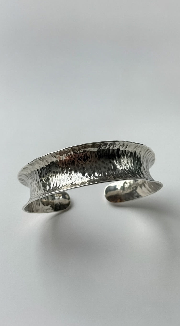 Wide Textured Cuff-Bracelet