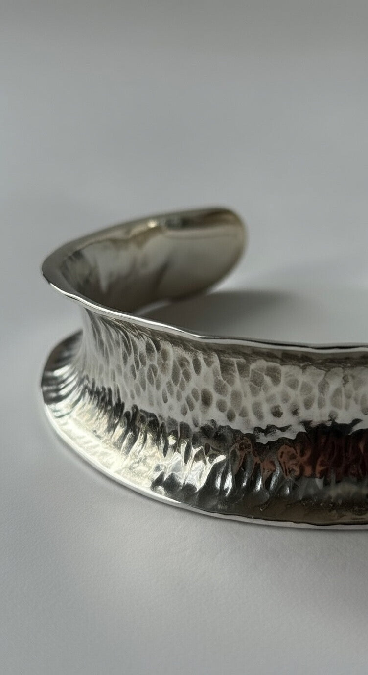 Wide Textured Cuff-Bracelet