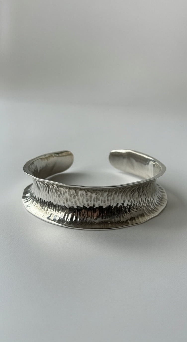 Wide Textured Cuff-Bracelet