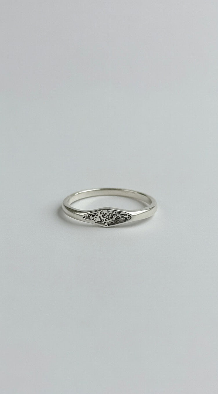 Narrow Tapered Textured Ring