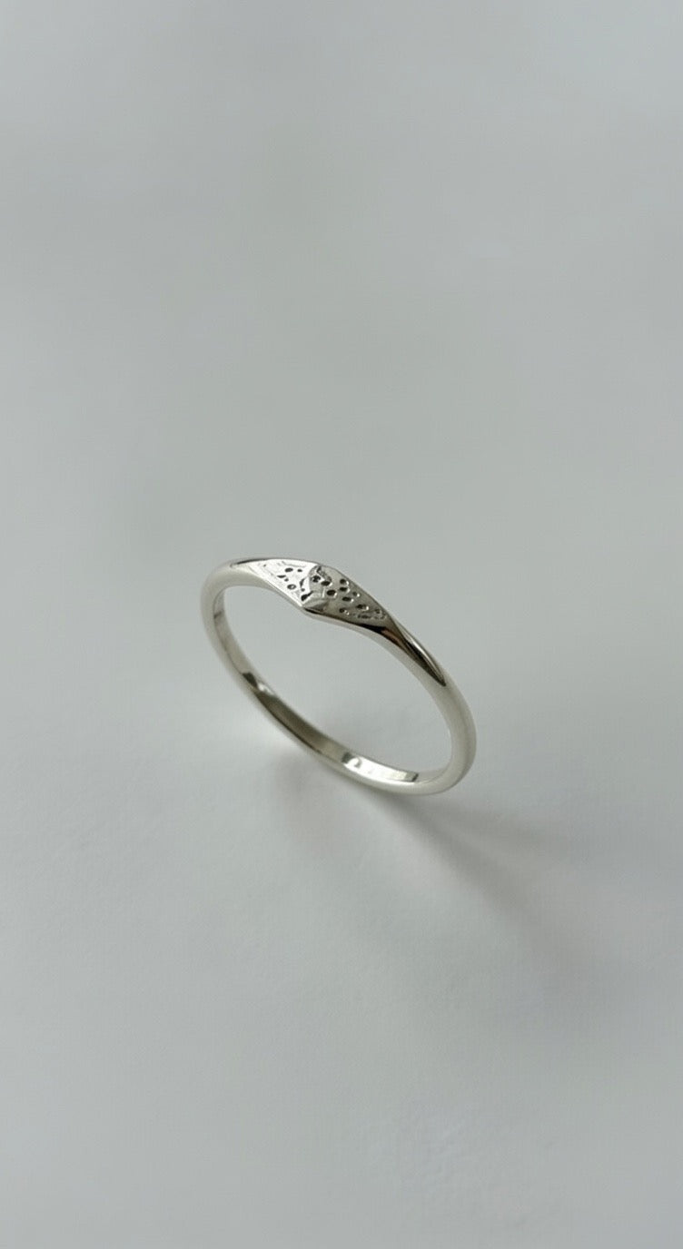 Narrow Tapered Textured Ring