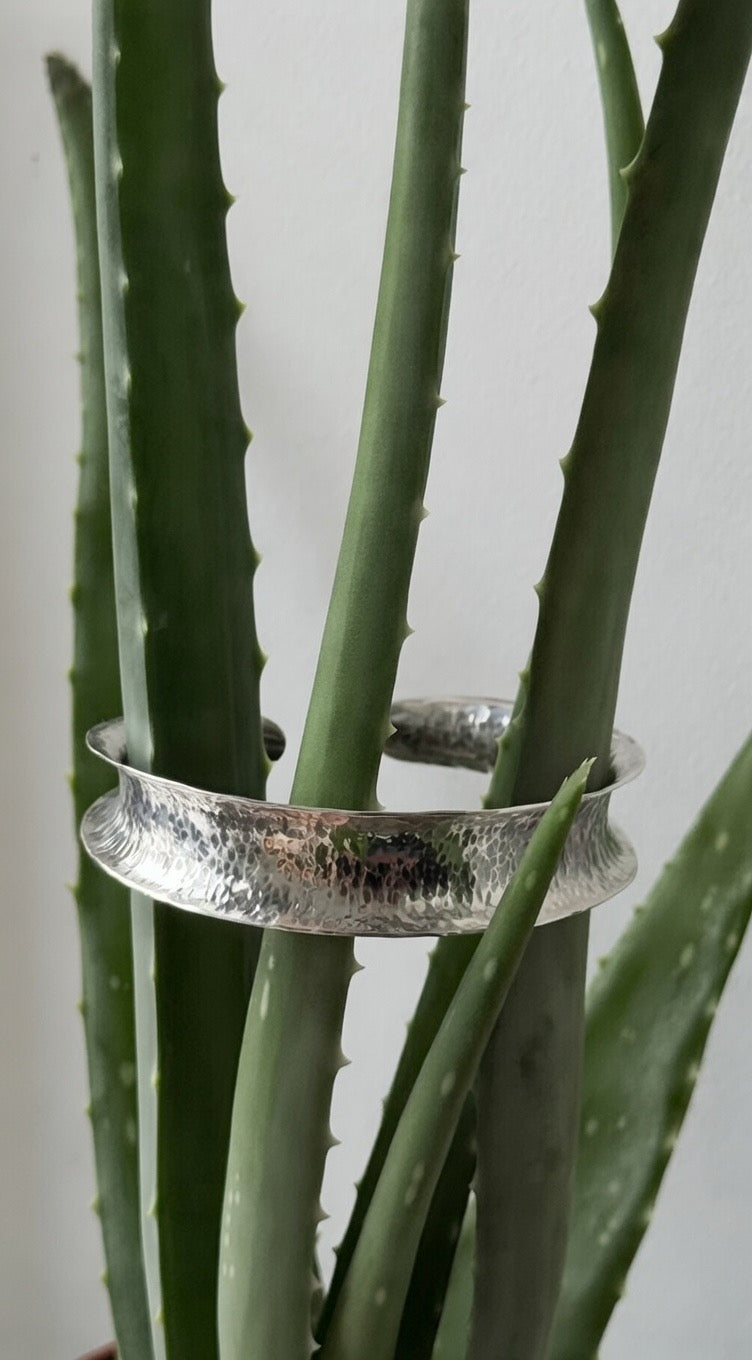 Wide Textured Cuff-Bracelet