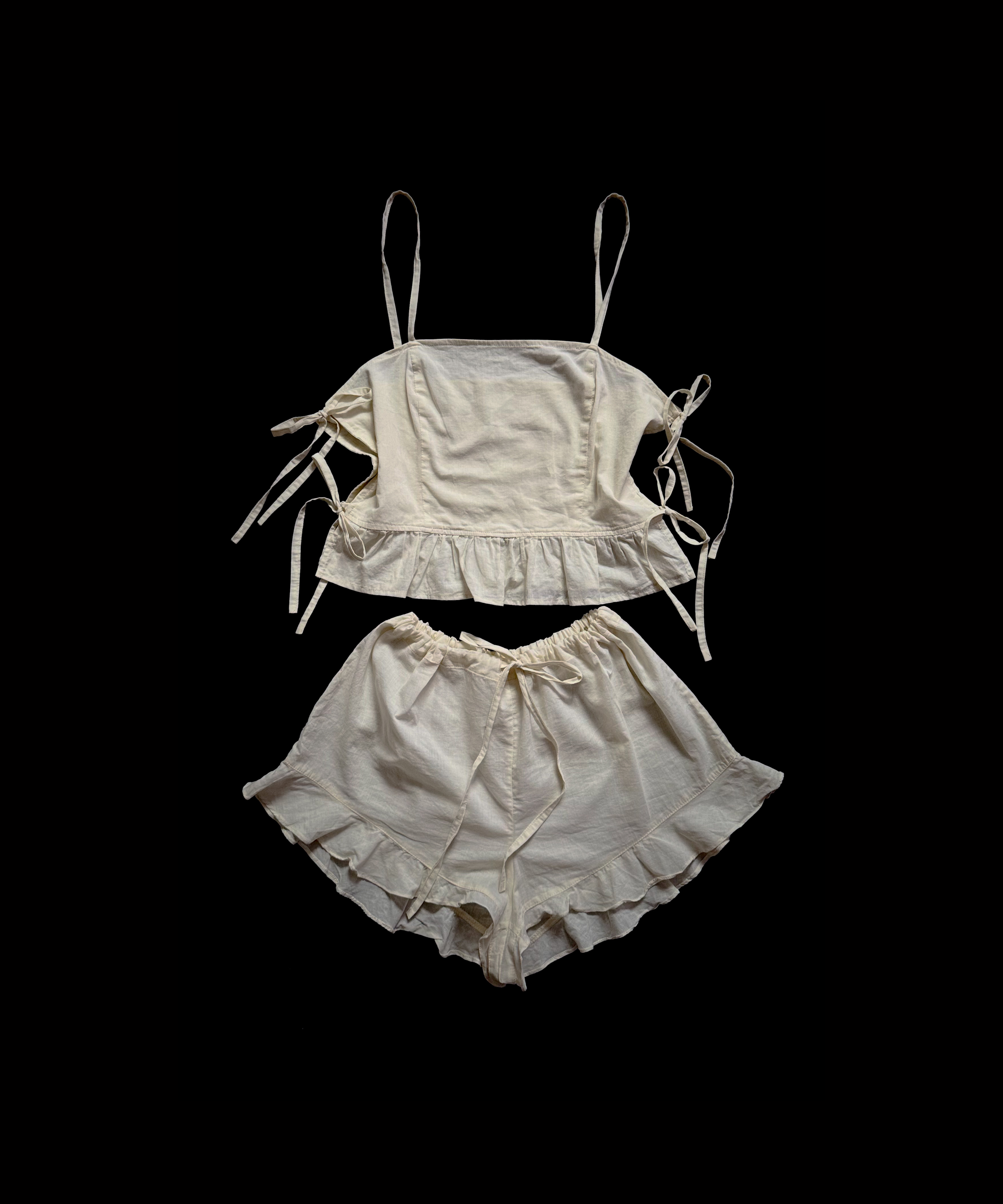 Pajama Set — Milk Cotton with Ruffles