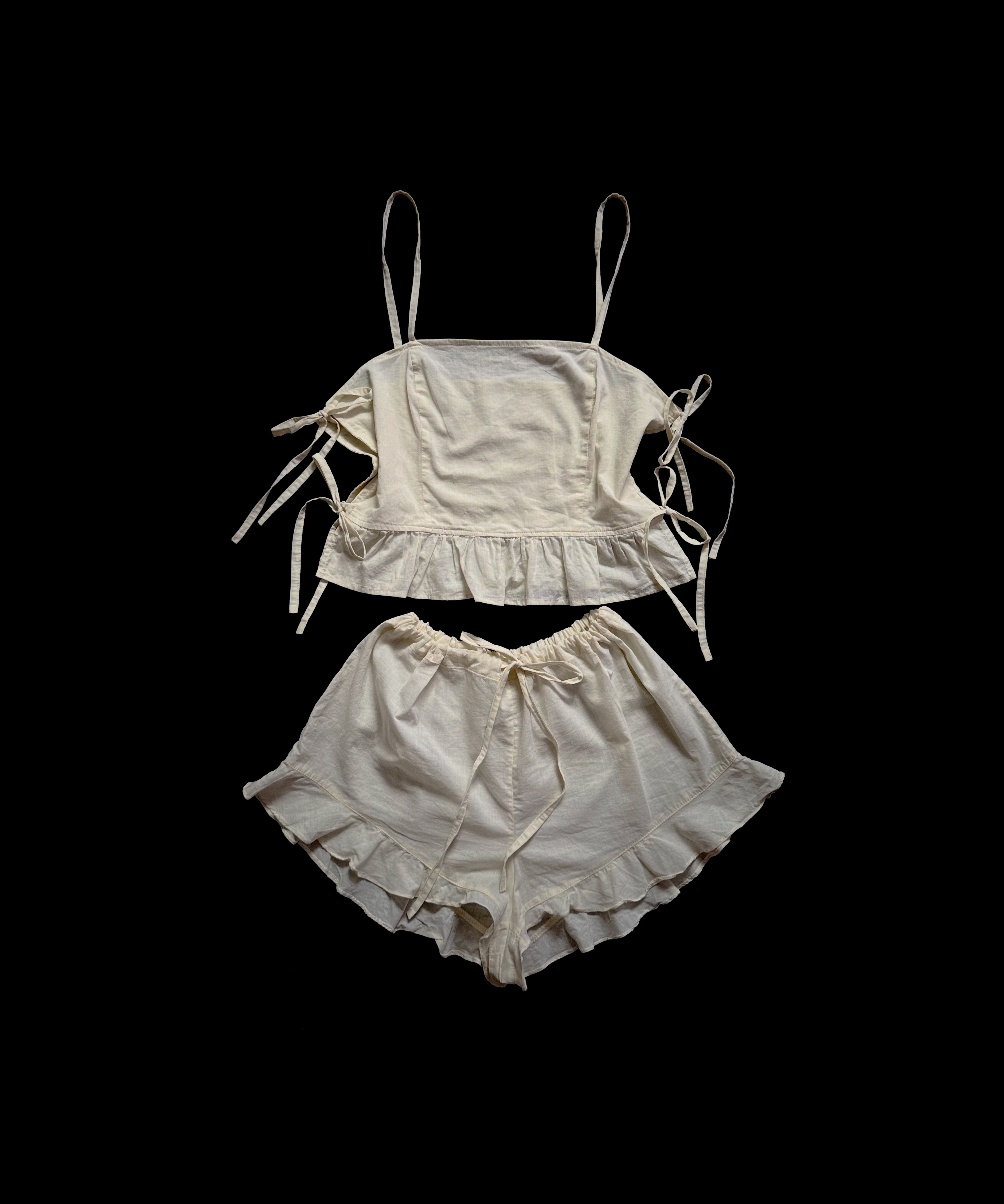 Pajama Set — Milk Cotton with Ruffles