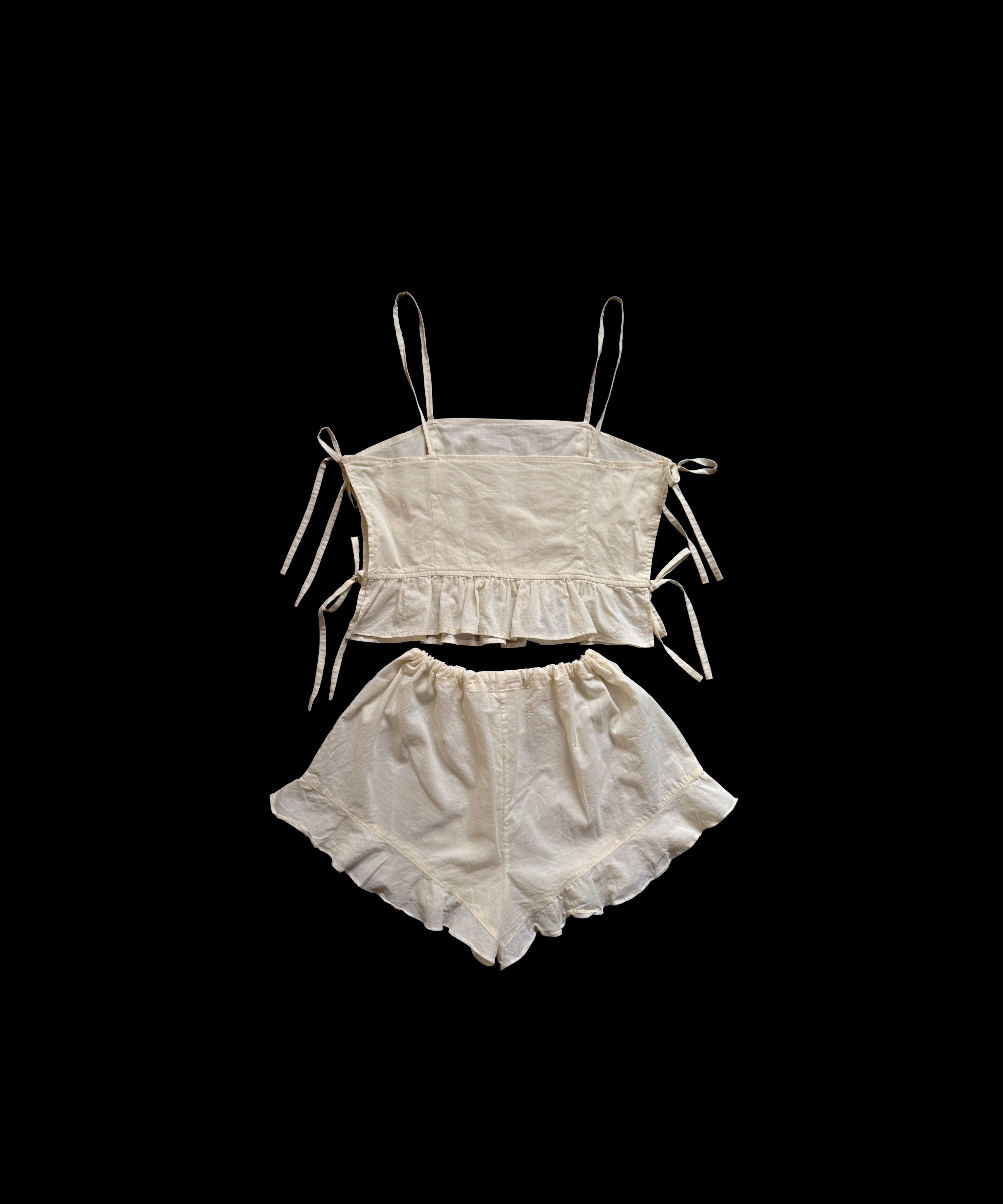 Pajama Set — Milk Cotton with Ruffles